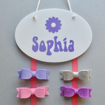 Personalised Hair Bow Hanger Hippie Daisy, 7 of 11