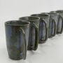 Handmade Ceramic Latte Cup Mug Blue Stoneware, thumbnail 9 of 10