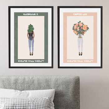 Flowers Are Cheaper Than Therapy Modern Art Print, 3 of 5