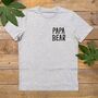 Papa Bear Pocket, Handprinted T Shirt, thumbnail 3 of 6