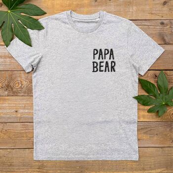 Papa Bear Pocket, Handprinted T Shirt, 3 of 6