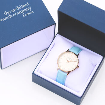 Ladies Architect Blanc Watch With Blue Strap, 5 of 5