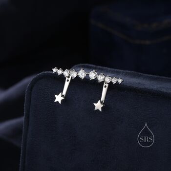 Cz Constellation Star Ear Jacket In Sterling Silver, 2 of 10