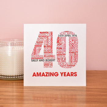 Personalised Ruby 40th Wedding Anniversary Card, 4 of 4