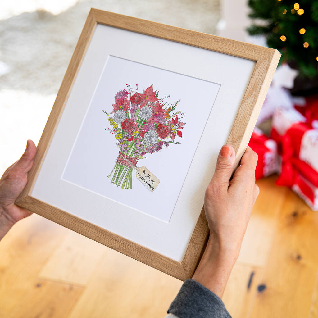 Personalised Birth Flower Bouquet Family Print, 1 of 9
