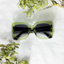 Chunky Oversized Statement Butterfly Sunglasses In Transparent Green, thumbnail 2 of 3