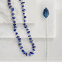 925 Sterling Silver Lapis Lazuli Crystal Chip Necklace, thumbnail 1 of 5
