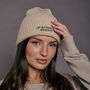 Embroidered Personalised Slogan Beanie Hat, thumbnail 7 of 9