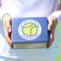 Personalised Tennis Ball Tin With Hip Flask Gift For Him, thumbnail 2 of 7