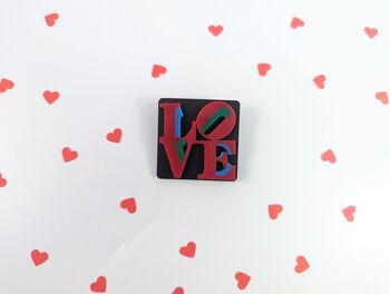 Love Brooch Acrylic Love Art Badge Love Pin Badge, 8 of 9