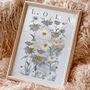April Daisies Birth Flower Print And Name, thumbnail 1 of 4