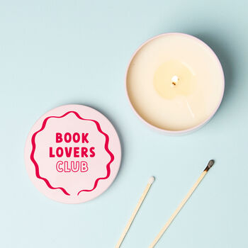 Funny Books Gift Book Lovers Club Pink Tin Candle, 2 of 6