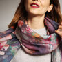Pure Wool Muted Bouquet Floral Print Scarf, thumbnail 4 of 8