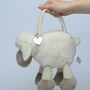 Lamb Gift Set, Scarf, Bag, Personalised Silver Heart, thumbnail 5 of 6