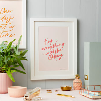Personalised Everything Will Be Ok Art Print, 5 of 5