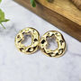 Bold Textured Doughnut Shaped Stud Gold Plated Earrings, thumbnail 1 of 3