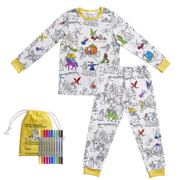 Fairytale Colour In Pyjamas + 10 Pens Colouring Kit, 3 of 12