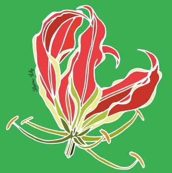 Flame Lily Print On Green, 6 of 6