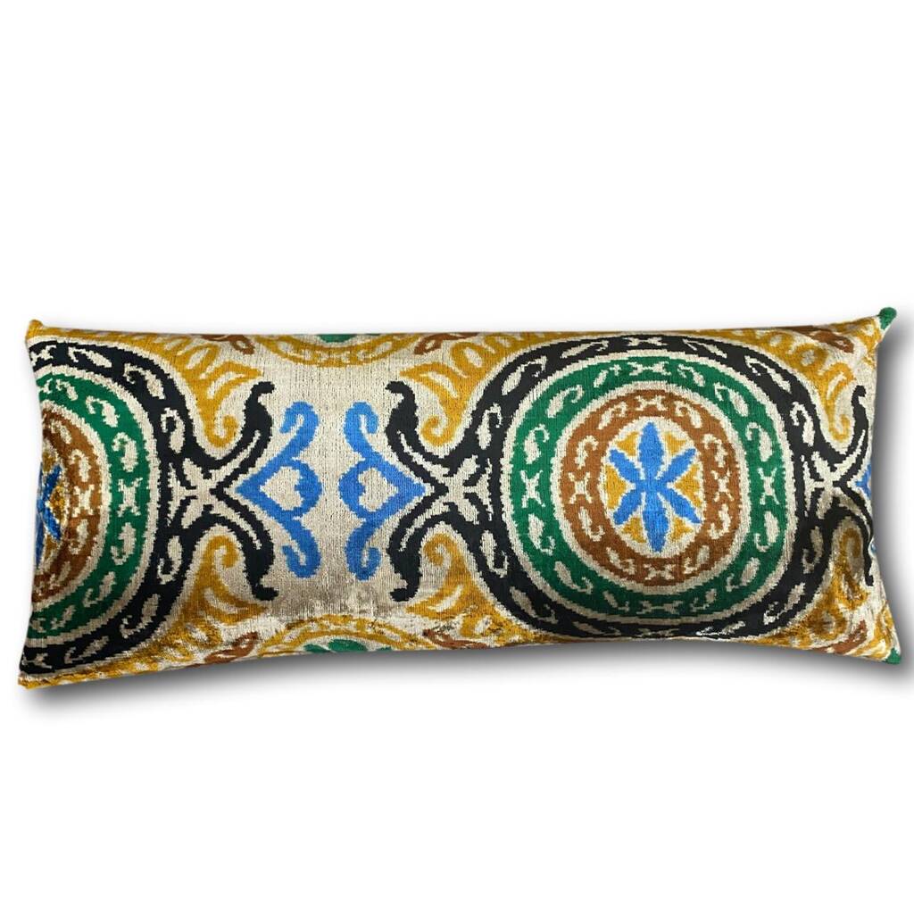 Extra Long Decorative Gold Velvet Lumbar Cushion, 1 of 3