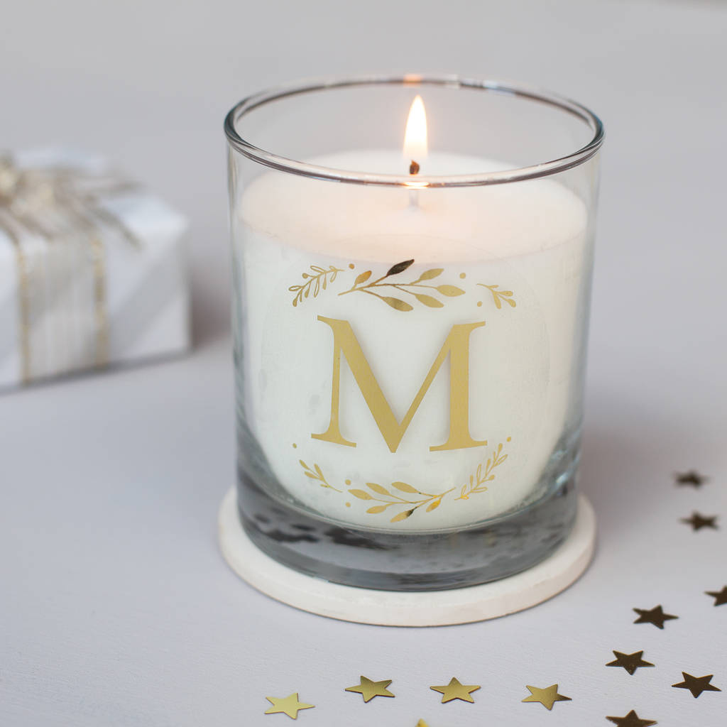 Monogram Personalised Candle By Little Cherub Design