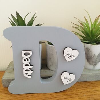 Personalised Daddy's Father's Day D Letter Grey Gift, 7 of 7