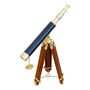 Black Leather And Brass Table Top Telescope, thumbnail 4 of 7