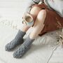 Fair Trade Cable Knit Wool Unisex Slipper Socks, thumbnail 3 of 12