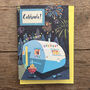 Celebrate! Retro Caravan And Fireworks Card, thumbnail 1 of 3