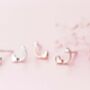 Rose Plated Or Sterling Silver Tiny Heart Drop Earrings, thumbnail 3 of 6