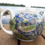 Two Cup Teapot In Blue Strawberry Thief Design, thumbnail 4 of 11