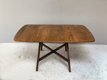 Ercol Mid Century Solid Elm Drop Leaf Table, 4 of 12