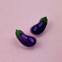 Aubergine Statement Stud Earrings, thumbnail 1 of 4