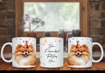 Personalised Pomeranian Birthday Congratulations Party Mug, 2 of 2