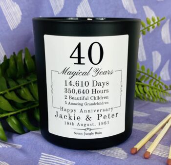 Personalised 40th Magical Years Anniversary Candle, 2 of 11