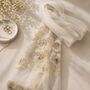 Gold Trim Floral Embroidered Occasion Shawl, thumbnail 4 of 6