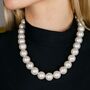 Large Ivory White Round Pearl Choker Necklace For Women, thumbnail 6 of 8
