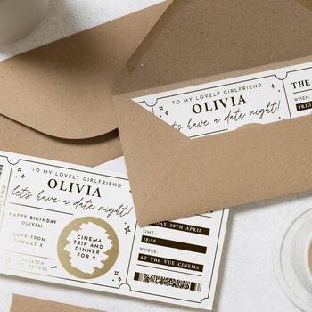 Personalised Cinema Date Night Voucher For Girlfriend, 8 of 9