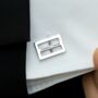 Sterling Silver Personalised Name Cufflinks, thumbnail 1 of 4