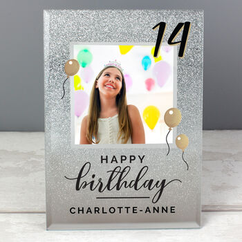 Personalised 18th Birthday Glitter Glass Photo Frame, 7 of 8