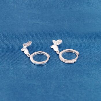 Butterfly Earrings, 925 Sterling Silver Cz Butterfly Earrings, 2 of 7