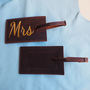 Mr And Mrs Leather Luggage Tags, thumbnail 3 of 4
