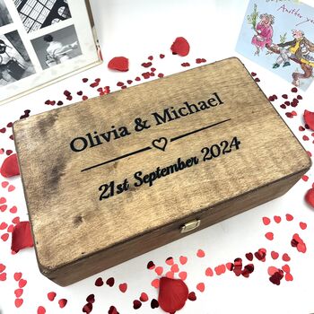 Personalised Couples Wooden Memory Box, 11 of 11