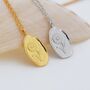 Daisy Flower Oval Pendant Necklace In Sterling Silver, thumbnail 4 of 10