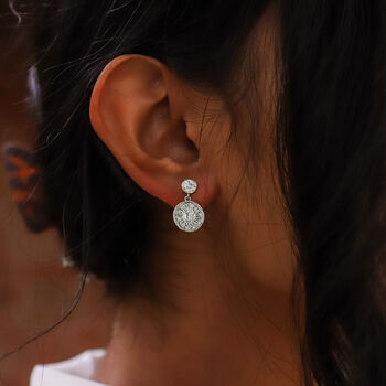 Aruna Sun Coin Drop Earrings, 6 of 10