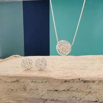 Intricately Woven Sterling Silver Nest Inspired Long Drop Earrings, 7 of 11
