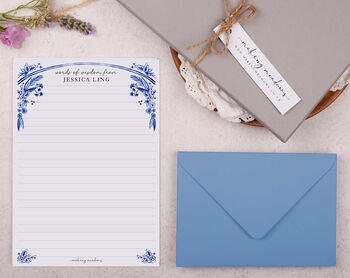A5 Personalised Letter Writing Paper Oriental Florals, 4 of 4
