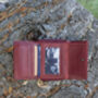 Women's Luxury Bordeaux Leather Small Trifold Purse Rfid Protected Personsalised, thumbnail 6 of 7