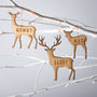Bamboo Personalised Deer Family Christmas Decorations, thumbnail 1 of 2