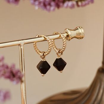 Aurora Rhombus Obsidian Earrings, 2 of 11