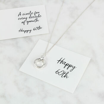 60th Birthday Silver Circles Necklace, 6 of 8